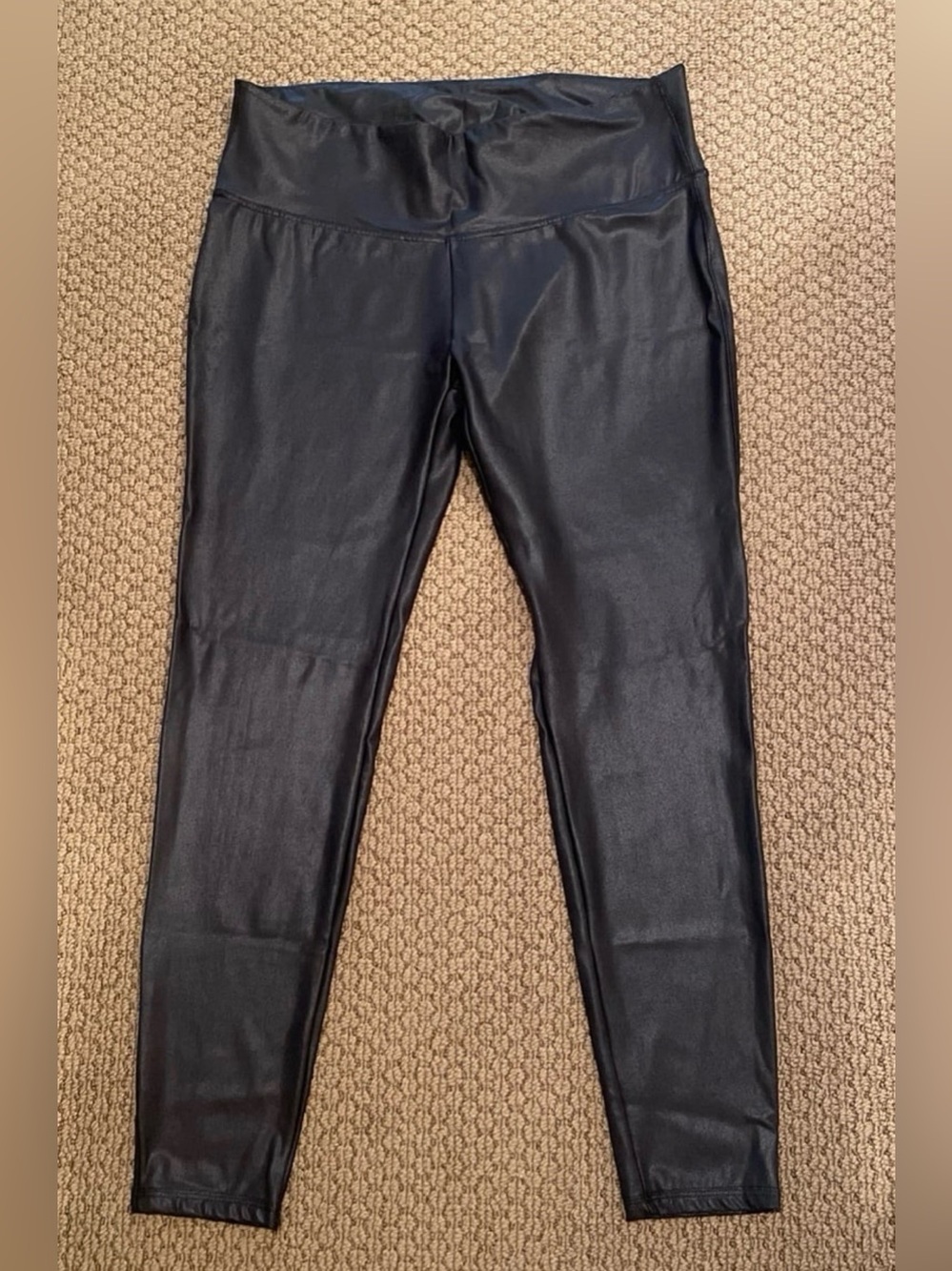 Time and Tru Black Faux Leather-Look Jeggings